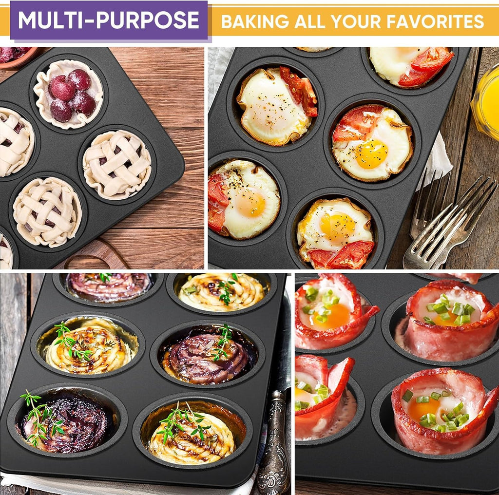 6-Cup Muffin Pan | Non Stick Bakeware for Muffins, Cakes, Mini Pies