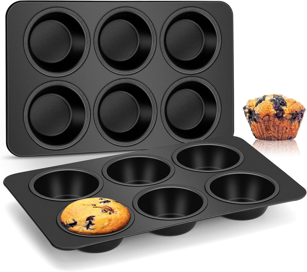 6-Cup Muffin Pan | Non Stick Bakeware for Muffins, Cakes, Mini Pies