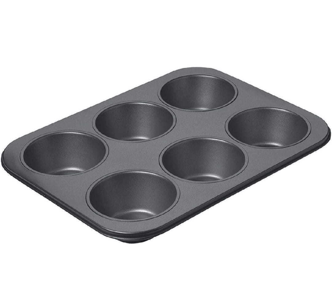 6-Cup Muffin Pan | Non Stick Bakeware for Muffins, Cakes, Mini Pies