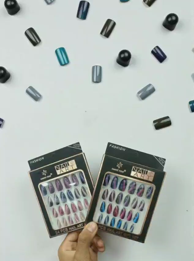 24 Pcs Professional Manicure Artificial Nails – Salon-Quality Press-On Nail Set